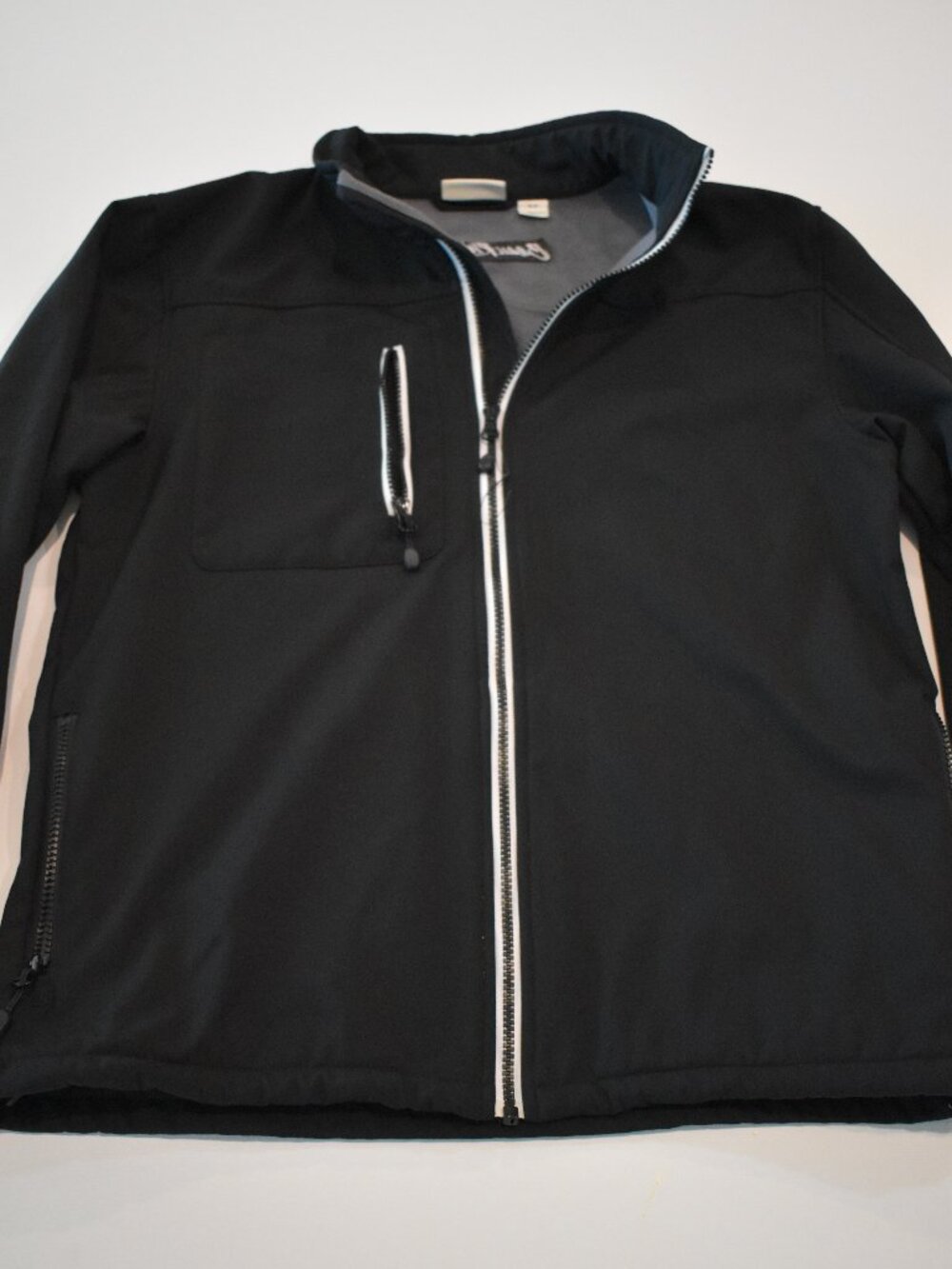 Clique Softshell Black Jacket Full Zip Fleece Lined Windbreaker Unisex Sz Small